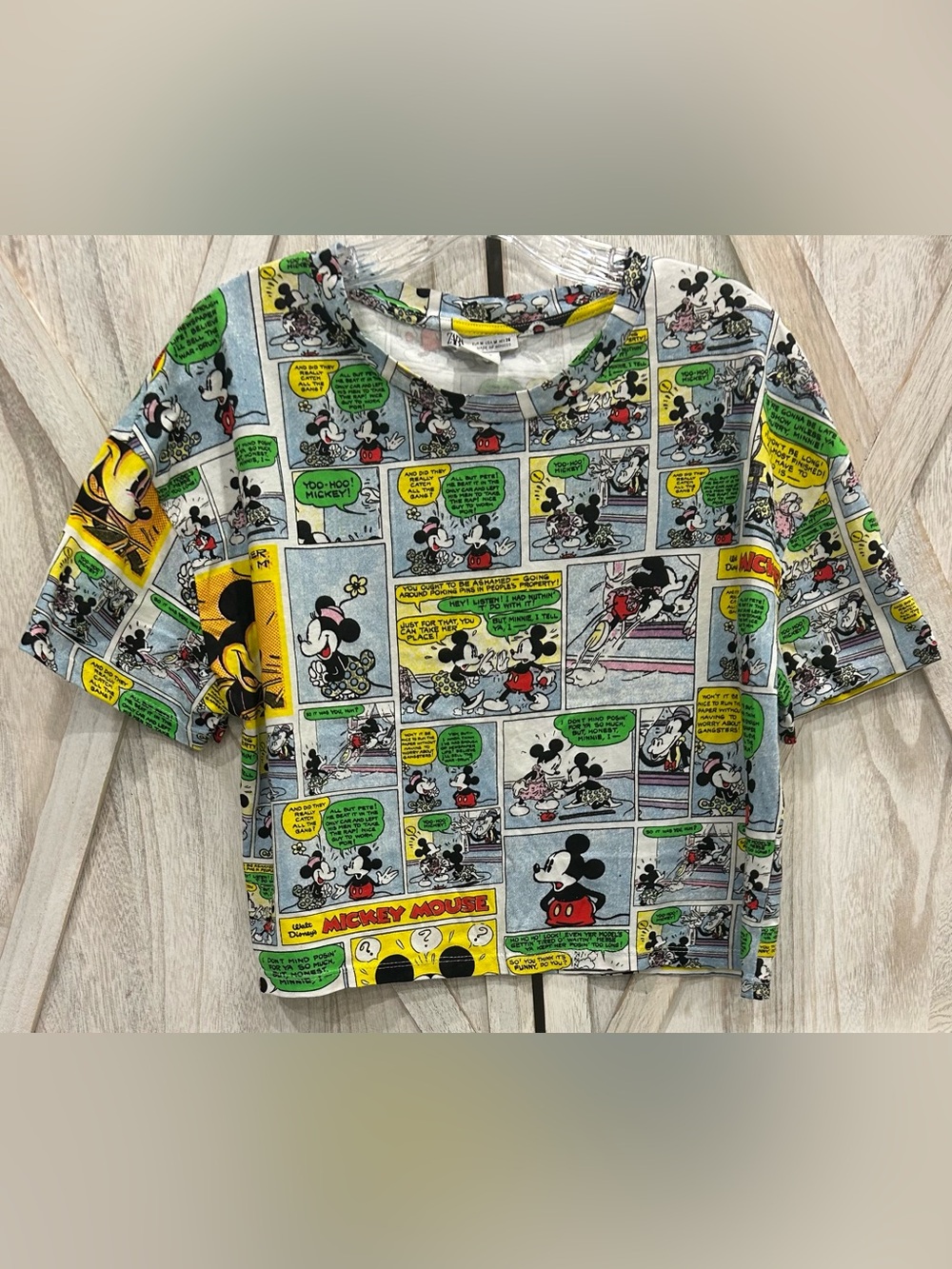 Zara Disney Mickey Minni Mouse Comic-Strip Graphic Tee Shirt Women’s Medium